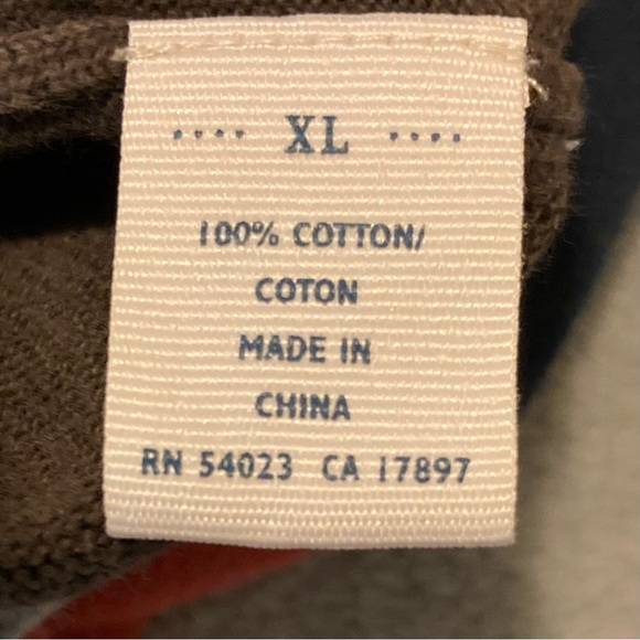 Old Navy 100% Cotton Striped Sweater in Coral, Navy,‎ Brown, Gray | Holiday 2007 - Picture 4 of 7